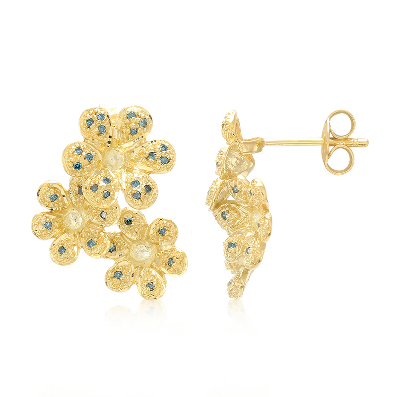 Fancy-Diamant-Silberohrringe