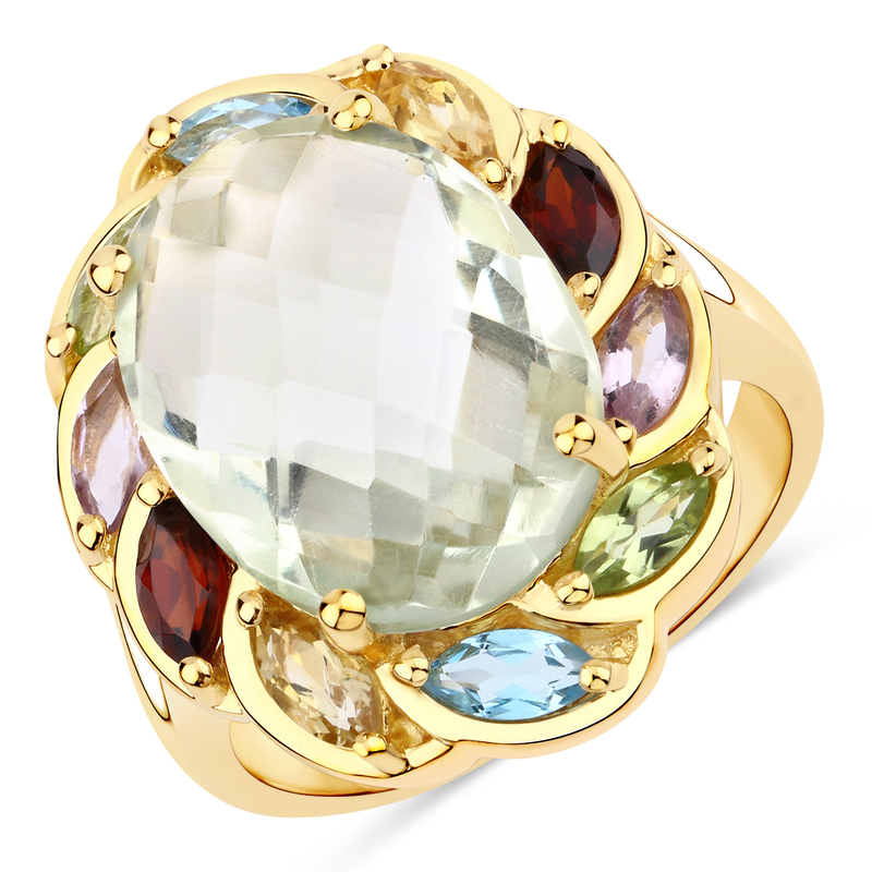 Grüner Amethyst-Silberring