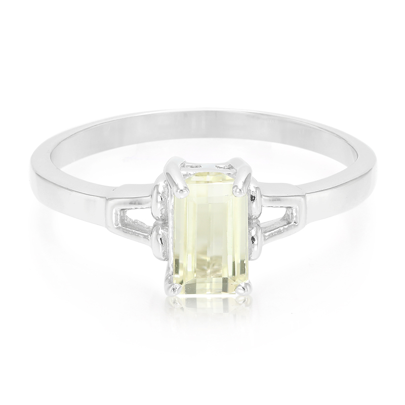 Kanariengelber Kunzit-Silberring