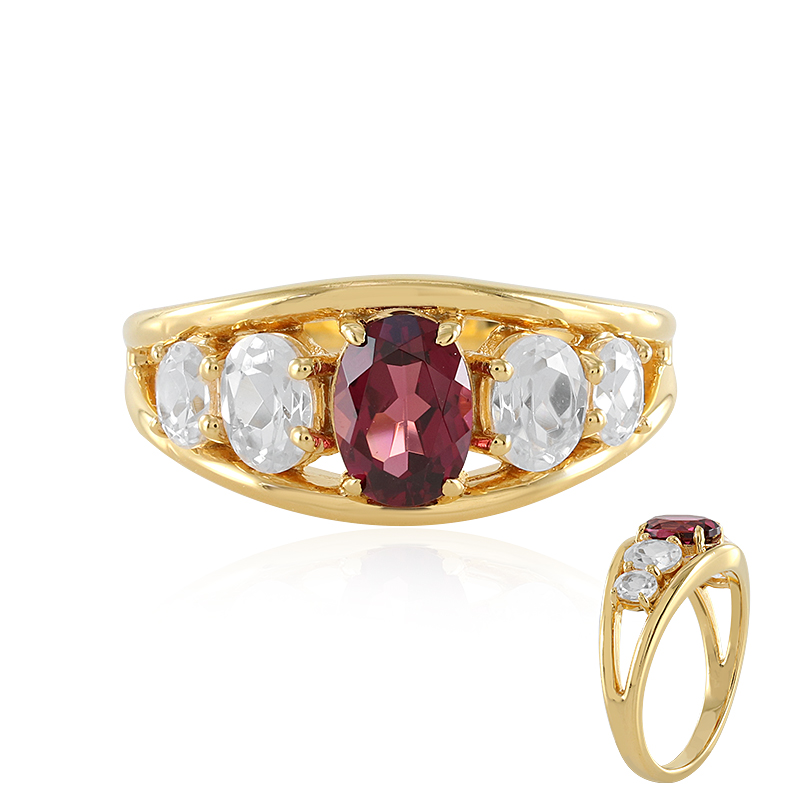 Malawi-Granat-Silberring