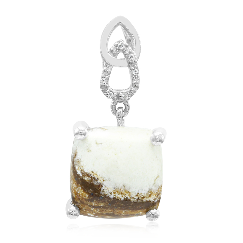 Magnesit-Silberanhänger