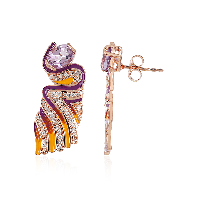 Lavendel-Amethyst-Silberohrringe (SAELOCANA) Lavendel-Amethyst-Silberohrringe (SAELOCANA)