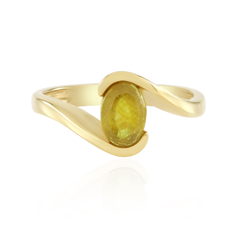 Gelber Madagaskar-Saphir-Silberring