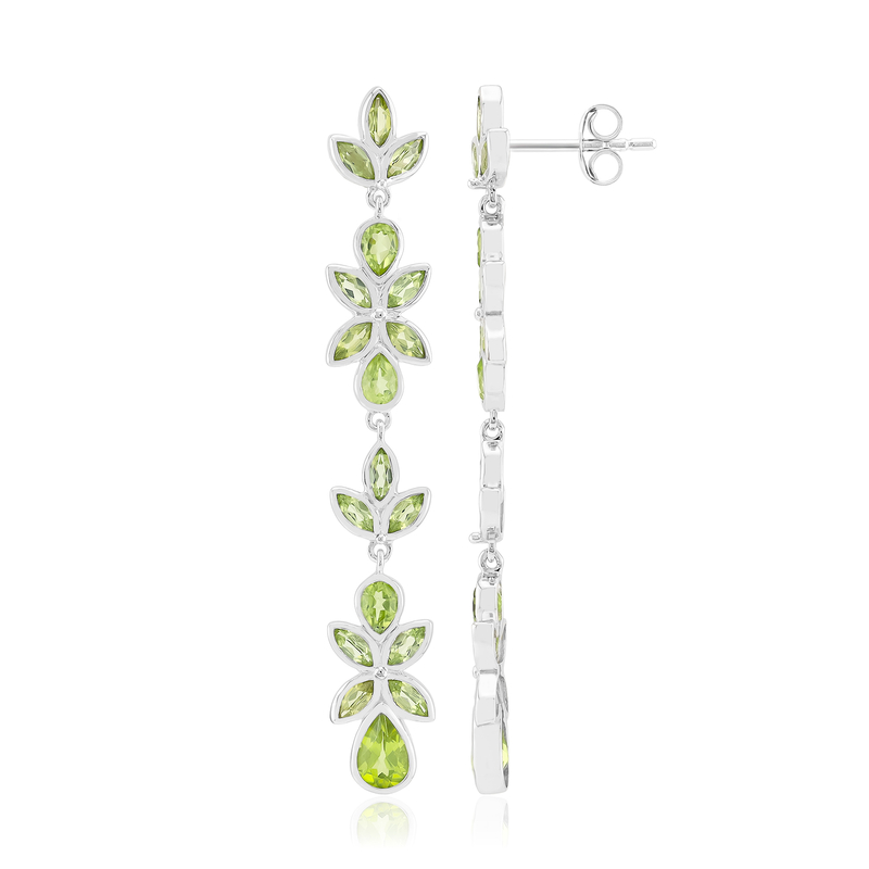 Burmesischer Peridot-Silberohrringe