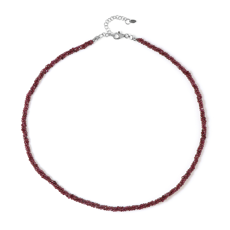 Mosambik-Granat-Silberhalskette