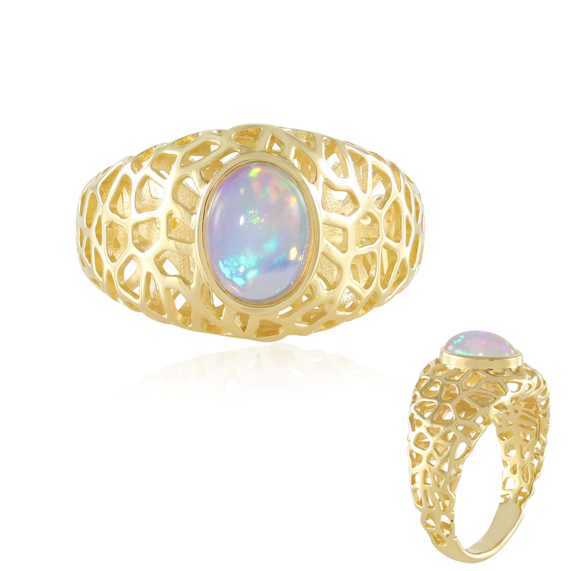 Welo-Opal-Silberring (Ornaments by de Melo)
