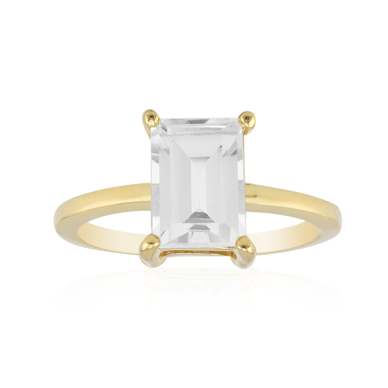 Weißer Topas-Silberring