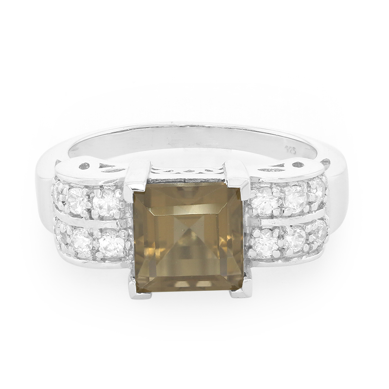 Rauchquarz-Silberring