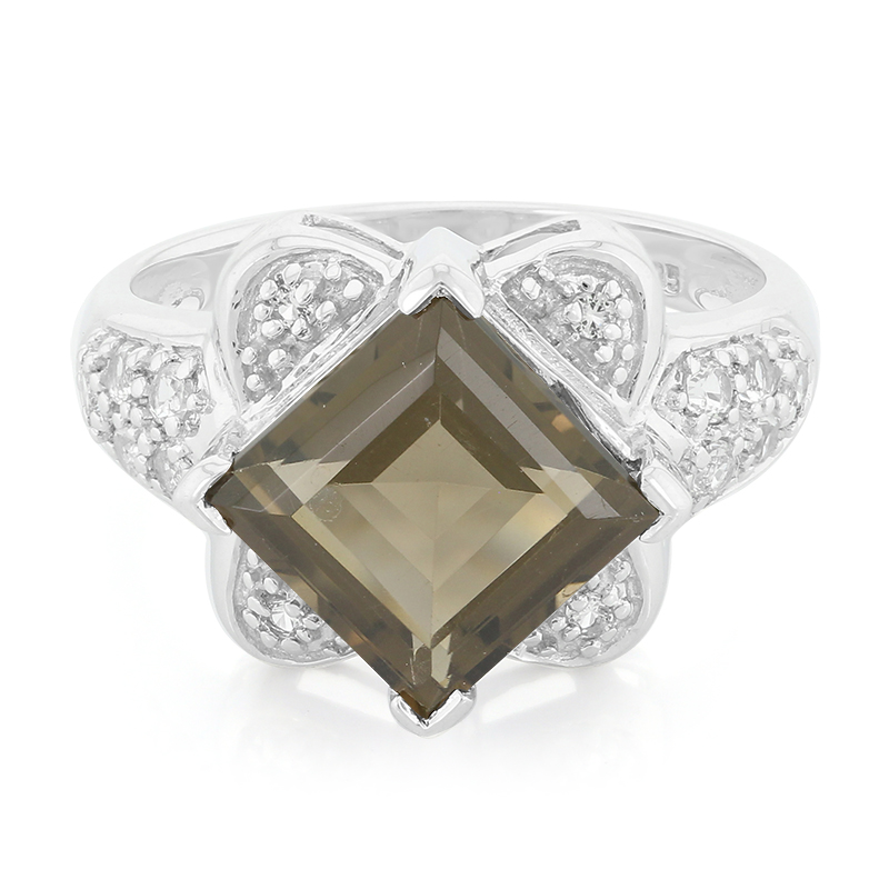 Rauchquarz-Silberring