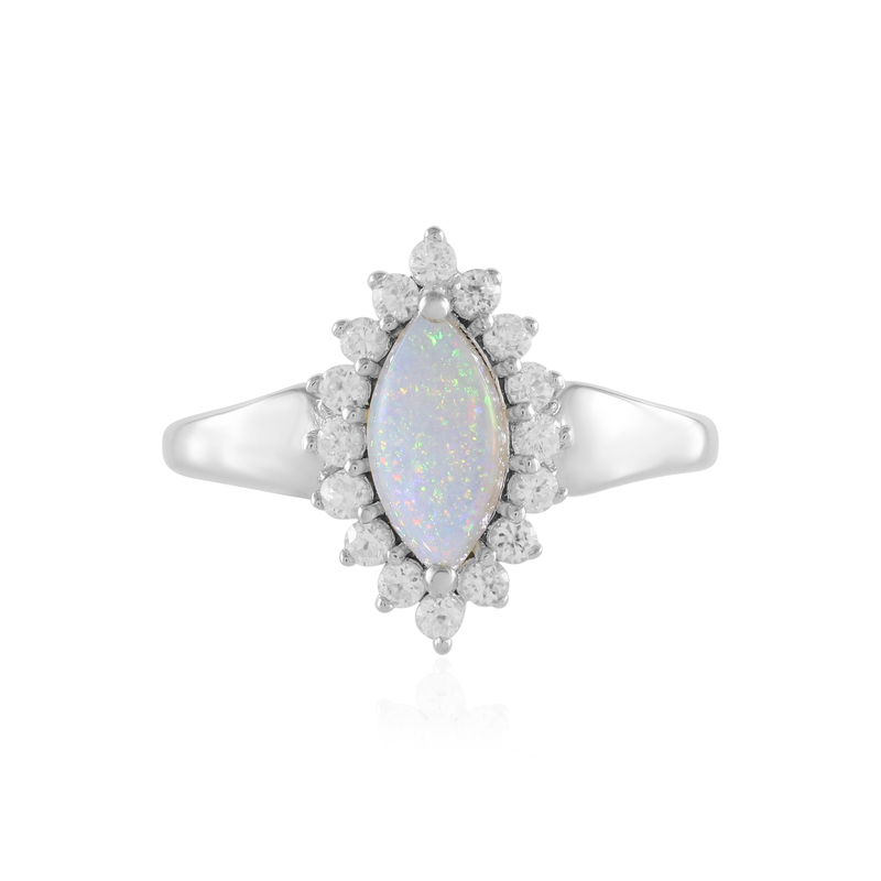 Australischer Opal-Silberring