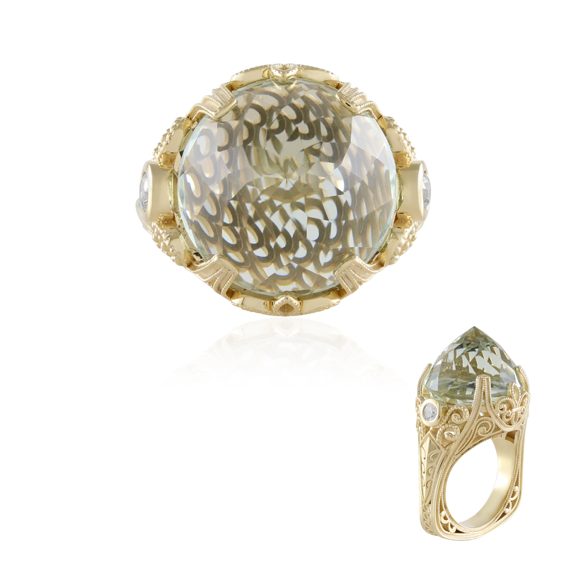 Grüner Amethyst-Silberring (Dallas Prince Designs) Grüner Amethyst-Silberring (Dallas Prince Designs)