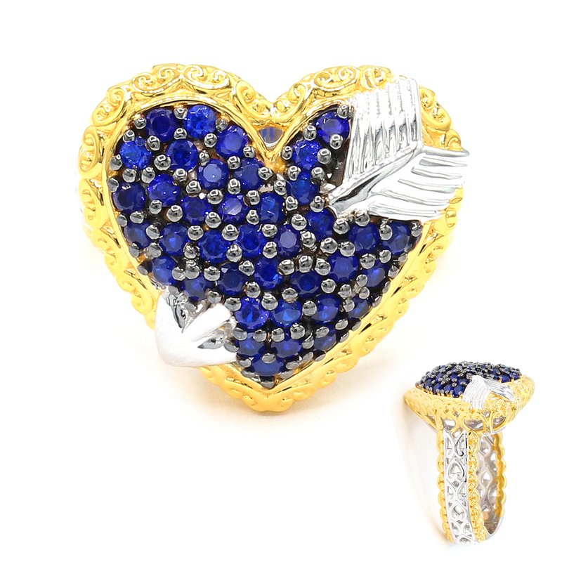 Cobaltblauer Spinell-Silberring (Gems en Vogue) Cobaltblauer Spinell-Silberring (Gems en Vogue)