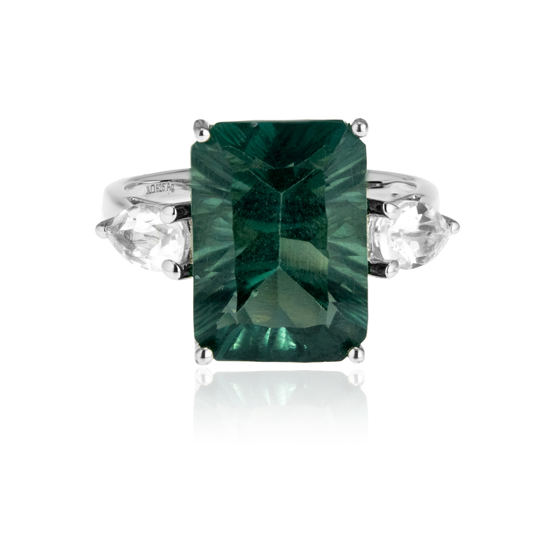 Grüner Fluorit-Silberring