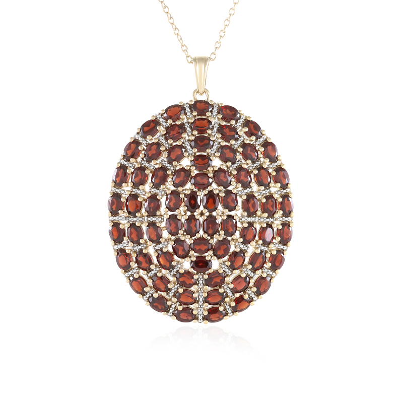 Mosambik-Granat-Silberhalskette