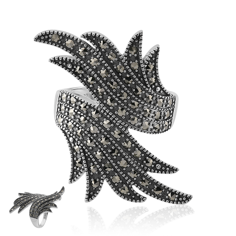 Markasit-Silberring (Annette classic)