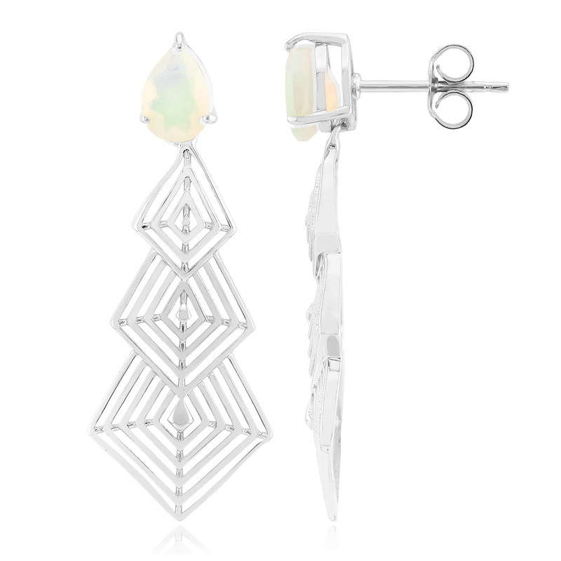 Welo-Opal-Silberohrringe (SAELOCANA)
