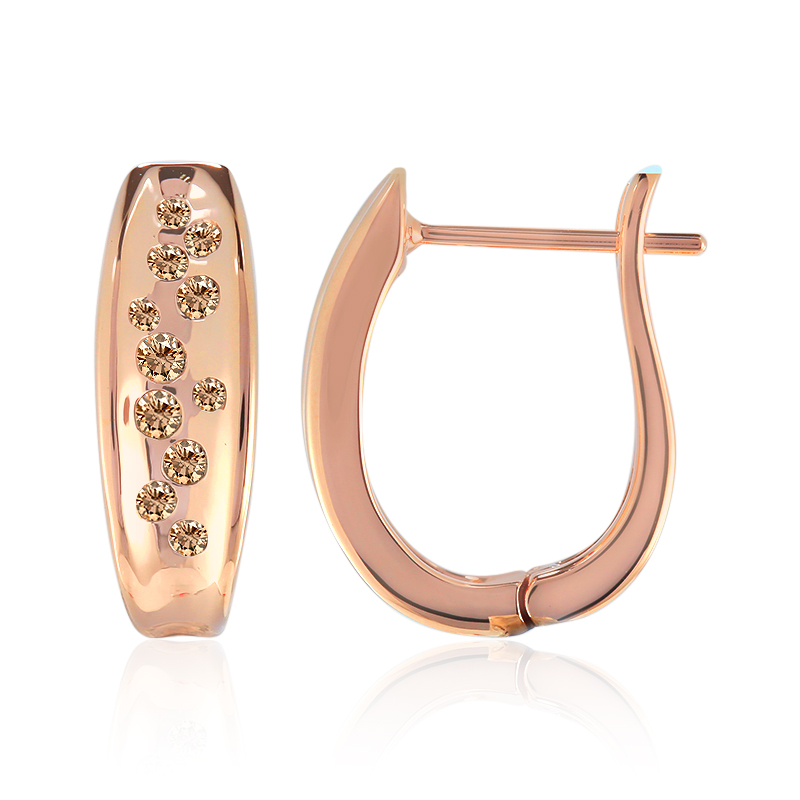 SI1 Argyle-Rose de France-Brillant-Goldohrringe (Annette) SI1 Argyle-Rose de France-Brillant-Goldohrringe (Annette)