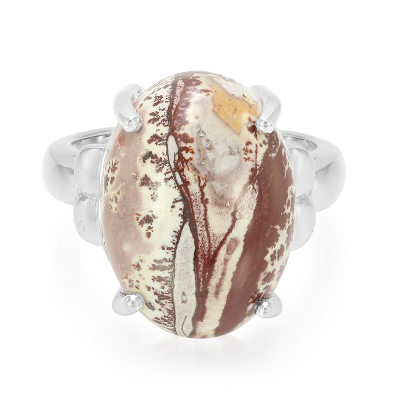 Sonora-Dendriten-Jaspis-Silberring