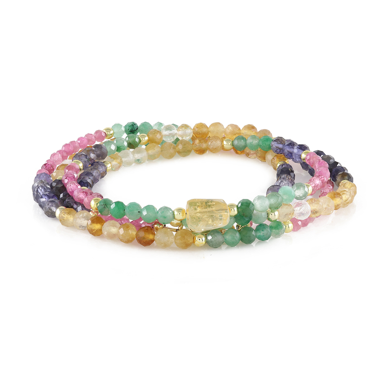 Edelstein-Silberarmband /-halskette (Riya)