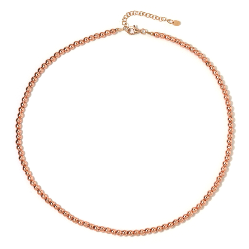 Rosen-Hämatit-Silberhalskette