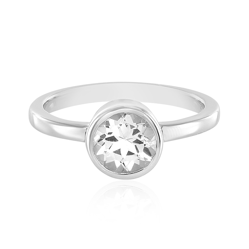 Weißer Topas-Silberring