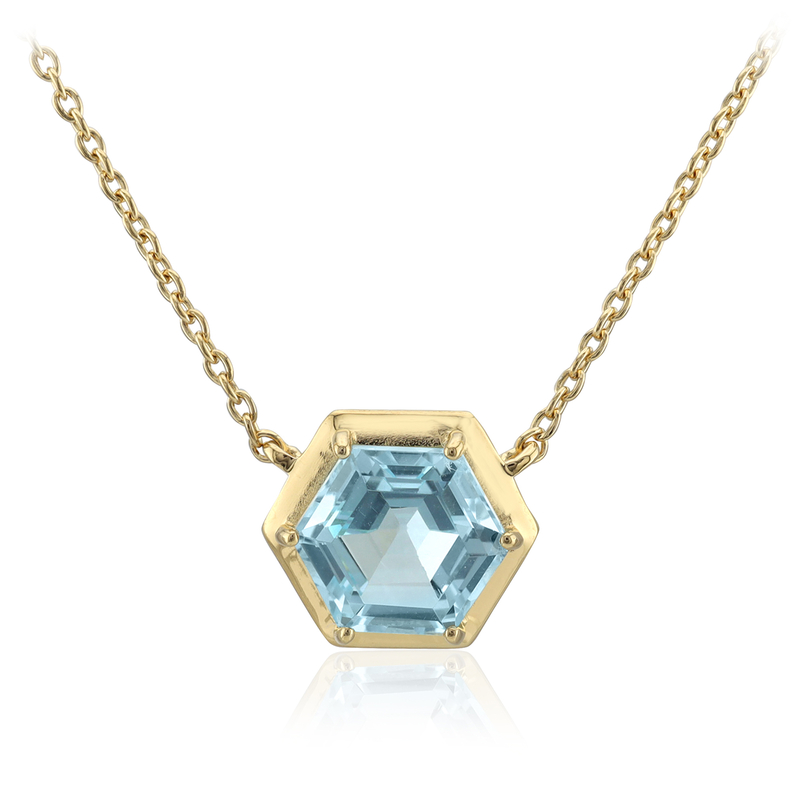 Himmelblauer Topas-Silbercollier