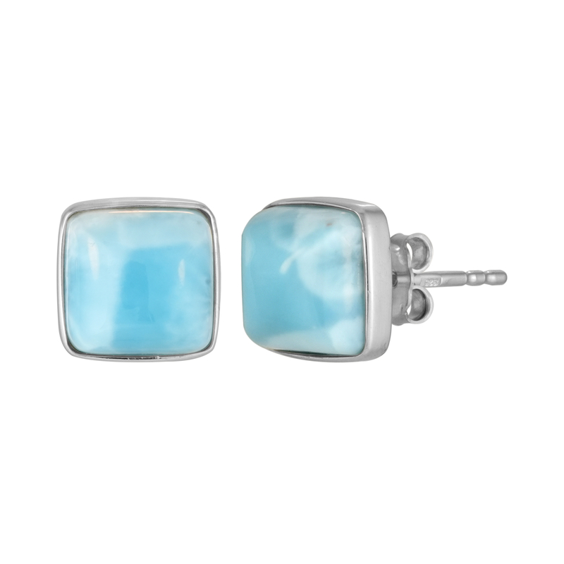 Larimar-Silberohrringe