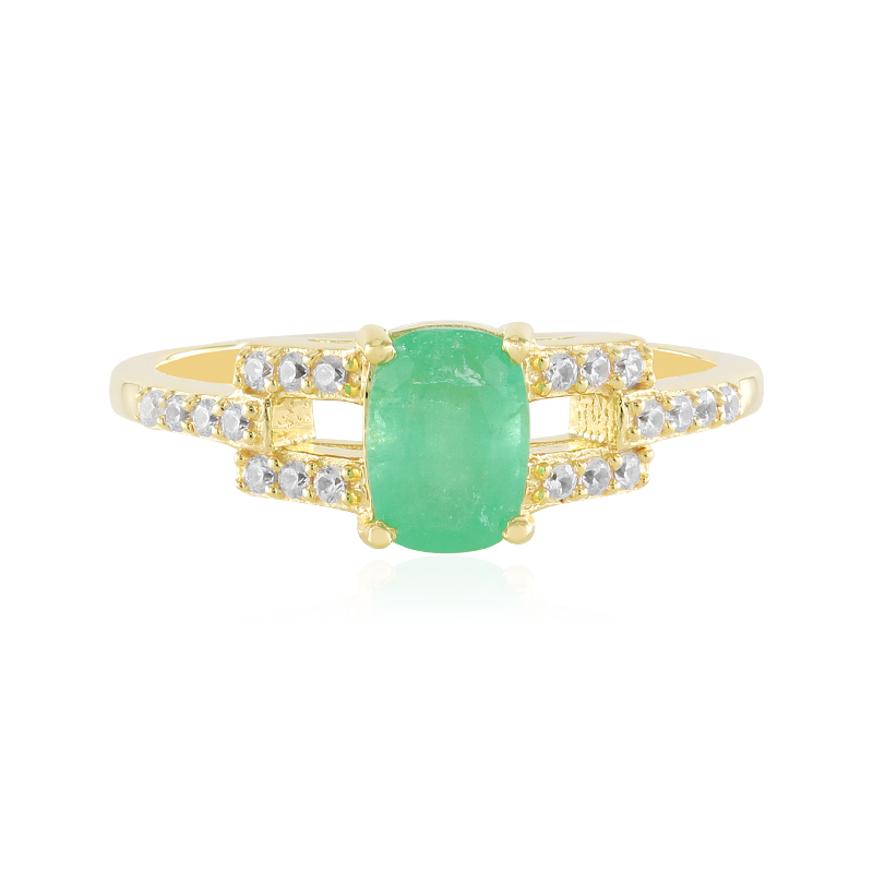 Russischer Smaragd-Silberring (Adela Silber)