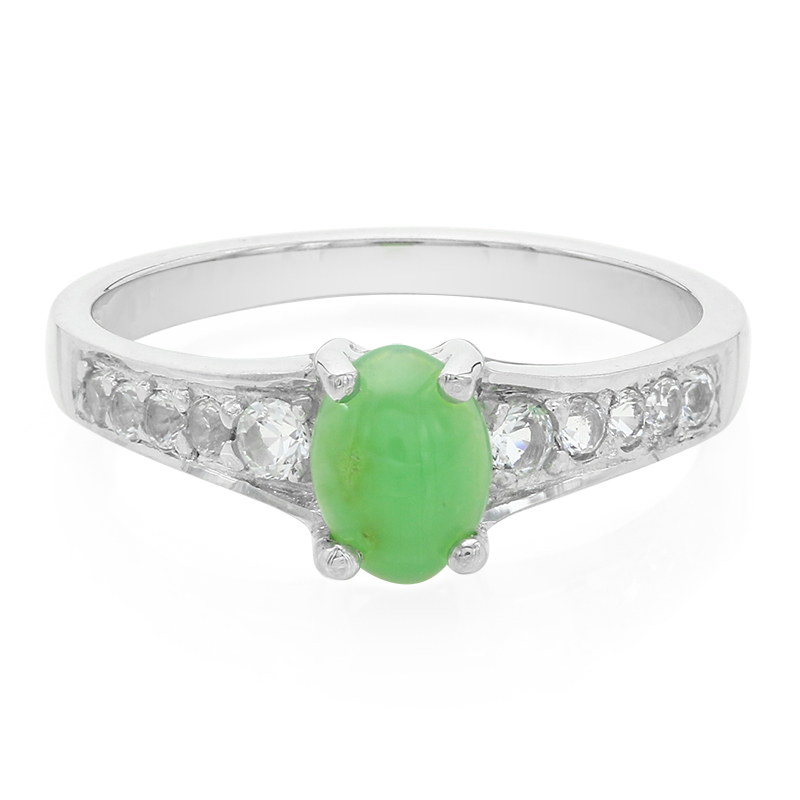 Kaiserlicher Chrysopras-Silberring