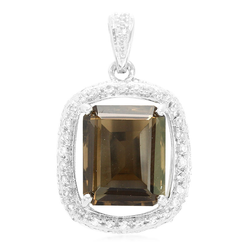 Rauchquarz-Silberanhänger