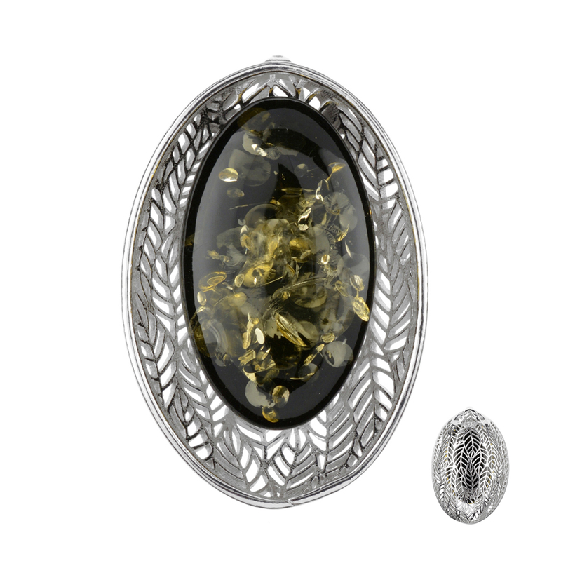 Grüner Baltischer Bernstein-Silberanhänger (dagen) Grüner Baltischer Bernstein-Silberanhänger (dagen)