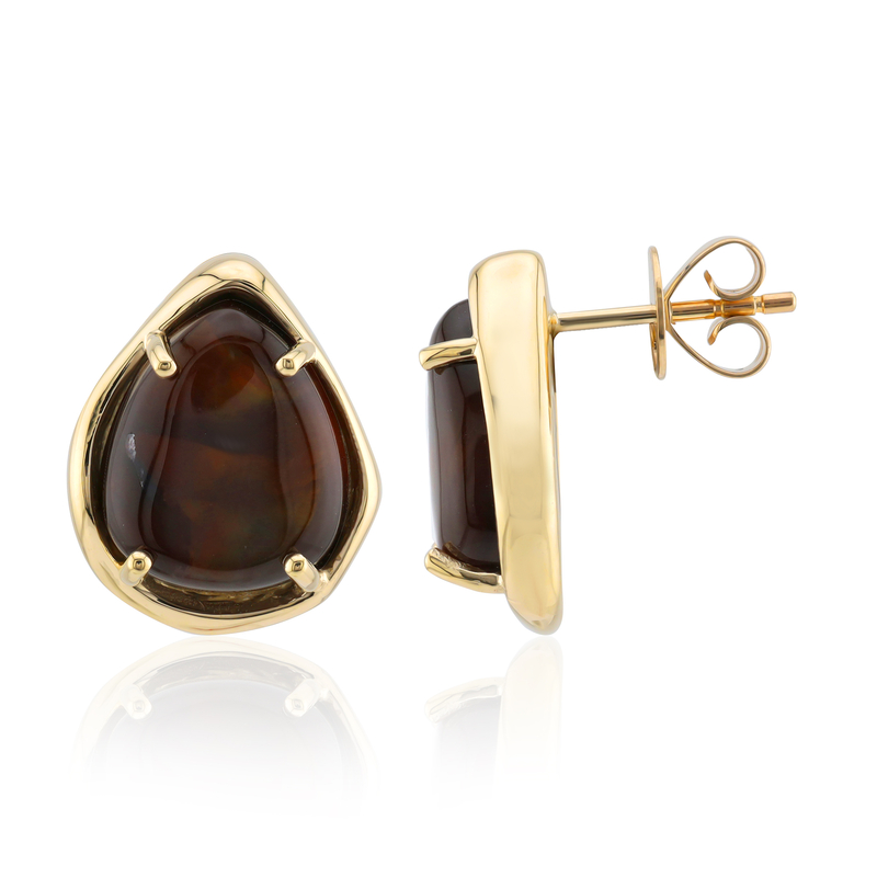 Feuerachat-Goldohrringe