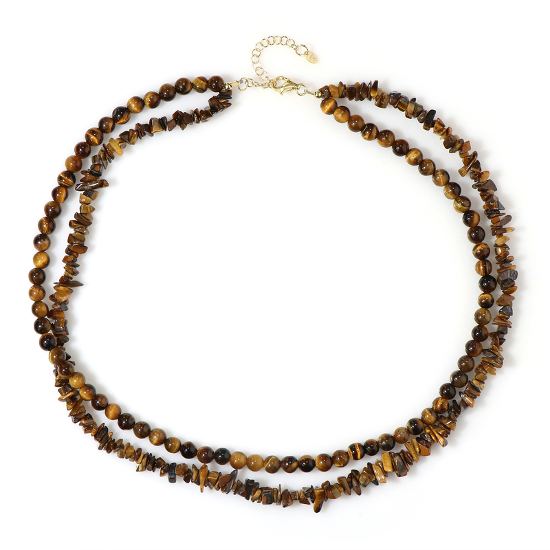 Tigerauge-Silberhalskette Tigerauge-Silberhalskette
