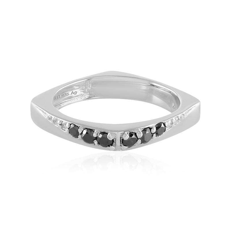 Schwarzer Brillant-Silberring (de Melo)