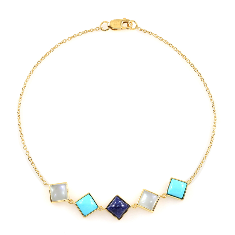 Edelstein-Silberarmband