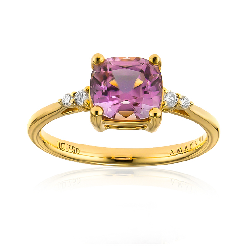 Pinkfarbener Diaspor-Goldring (AMAYANI) Pinkfarbener Diaspor-Goldring (AMAYANI)