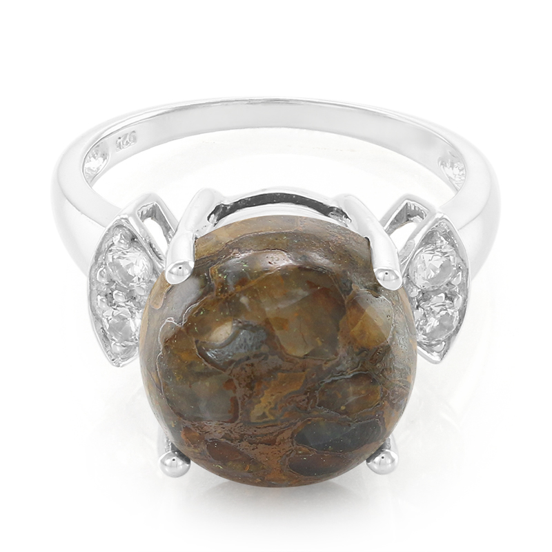 Dinosaurier-Quarz-Silberring