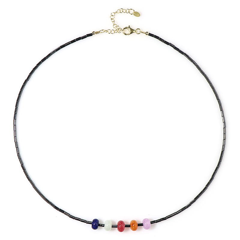 Edelstein-Silberhalskette