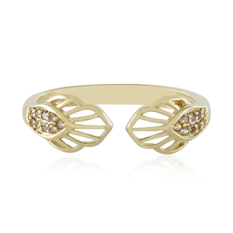 I2 Champagner-Diamant-Goldring (Ornaments by de Melo)