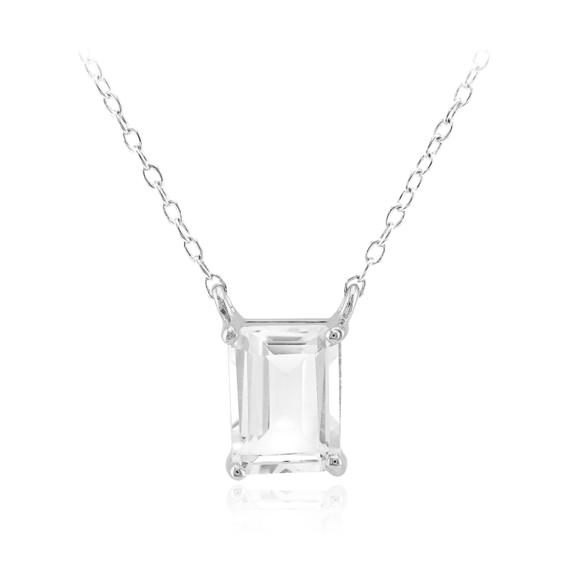 Weißer Topas-Silbercollier