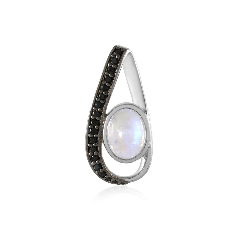 Regenbogen-Mondstein-Silberanhänger