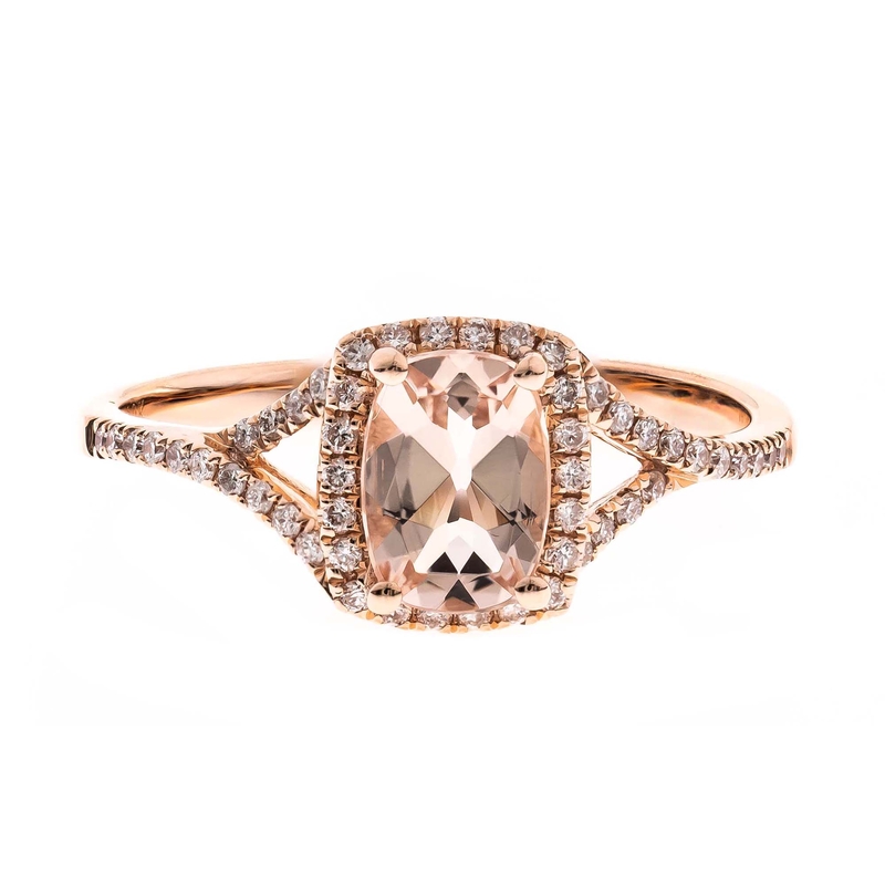 AAA-Morganit-Goldring - Farbe: Pink