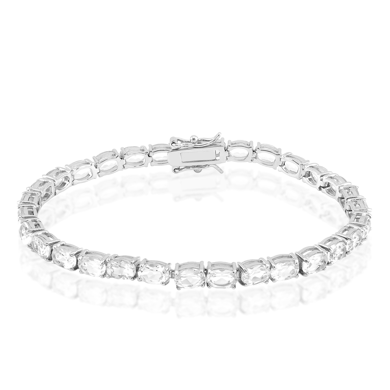 Weißer Topas-Silberarmband