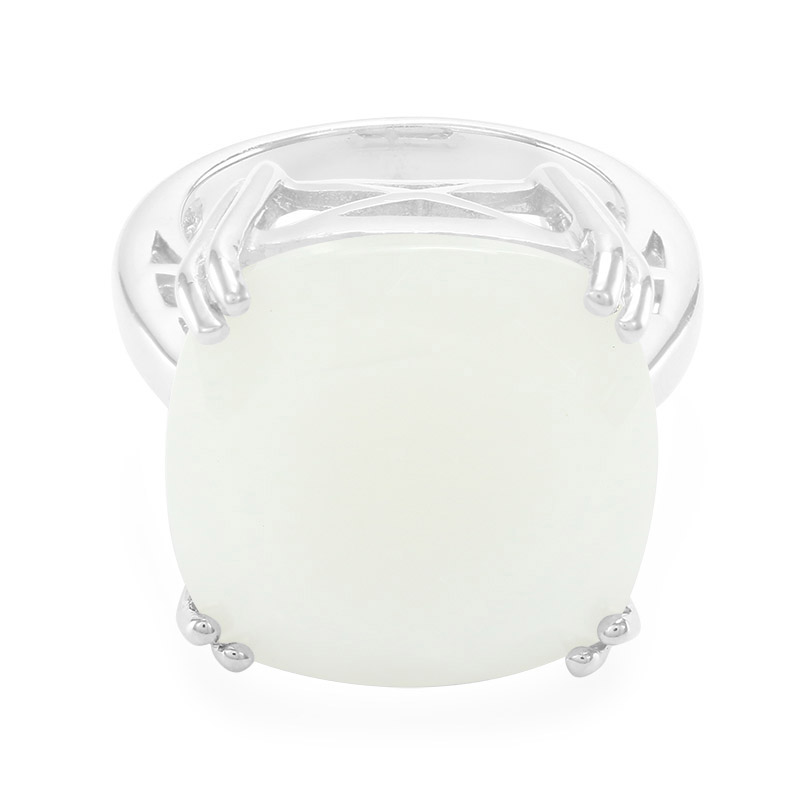 Weißer Mondstein-Silberring