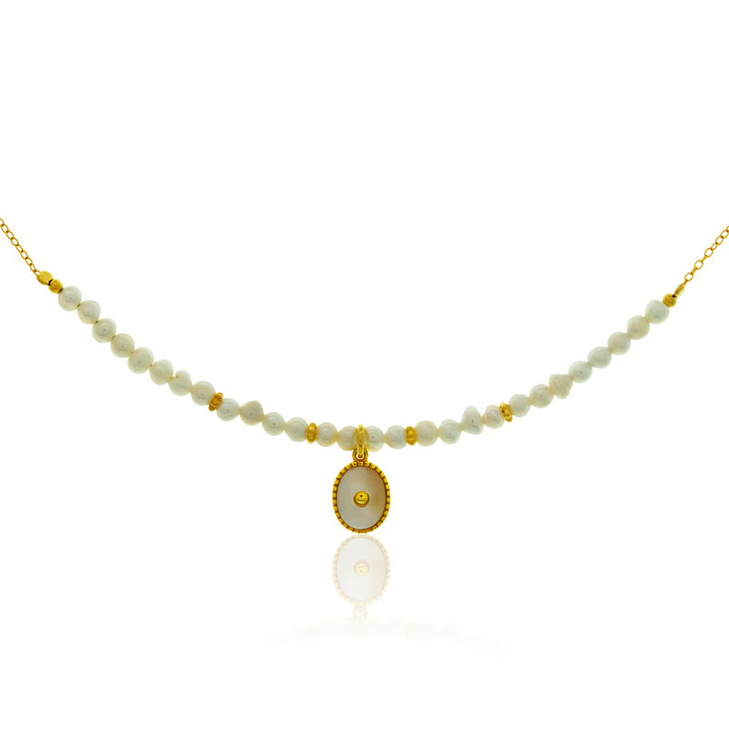 Perlmutt-Silbercollier (Joias do Paraíso)
