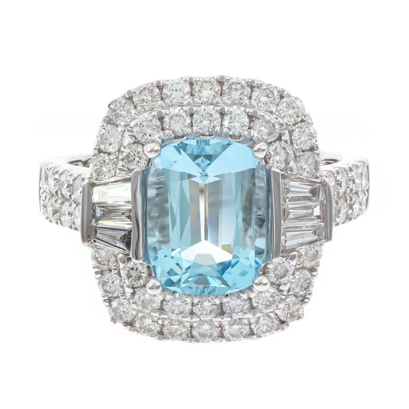 AAA-Brasilianischer Aquamarin-Goldring (CIRARI)