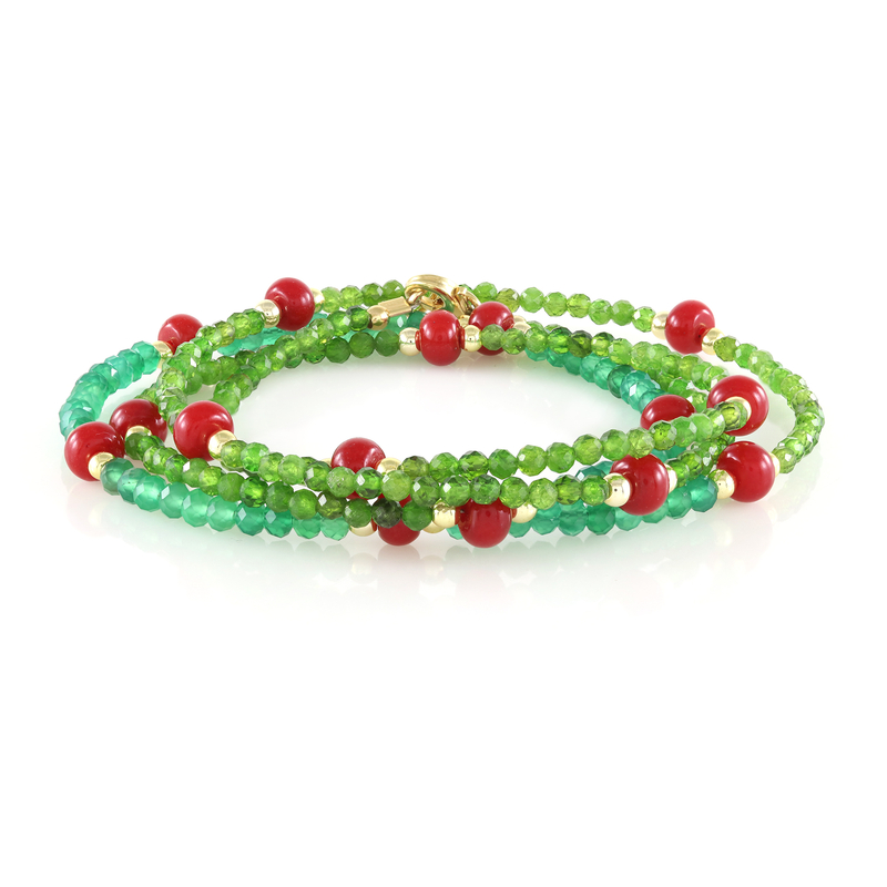 Edelstein-Silberarmband /-halskette (Riya)