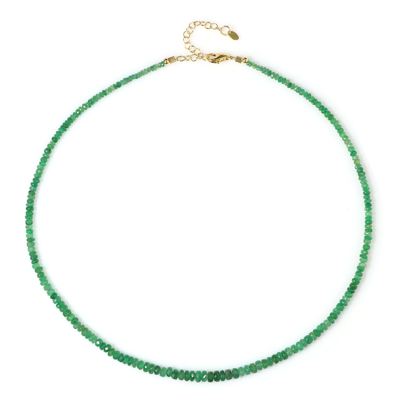 Brasilianischer Smaragd-Silberhalskette