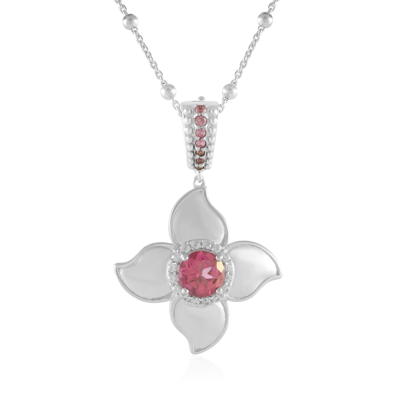 Pinkfarbener Topas-Silberhalskette (Dallas Prince Designs)