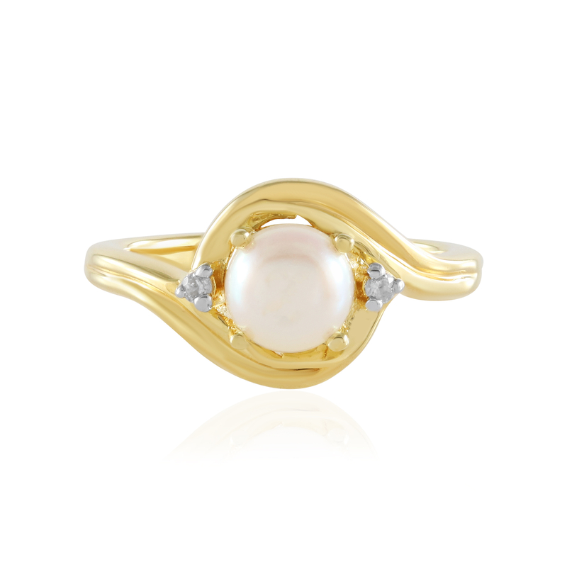 Weiße Süßwasserzuchtperlen-Silberring